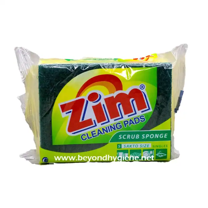 Zim Cleaning Pads Scrub Sponge for Hygiene and Surface Cleaning, Small Size, Single Use, Ideal for Bathroom and Kitchen Surfaces, Eco-Friendly Material, Perfect for Commercial and Residential Cleaning Needs.