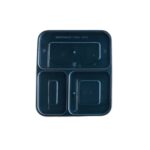 Bento Box / 3 Division 1000ml (Black/Clear)