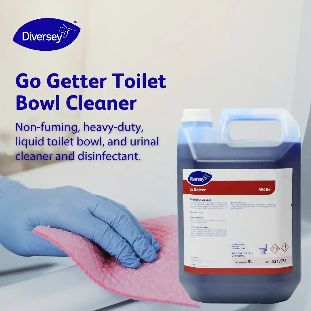 Liquid toilet bowl cleaner and disinfectant for bathroom hygiene, heavy-duty bowl cleaning solution, non-fuming toilet bowl cleaner, for effective sanitation of toilet bowls and urinals.