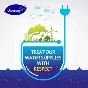 Diversey water treatment water conservation sustainability eco-friendly water supplies respect clean water solutions.
