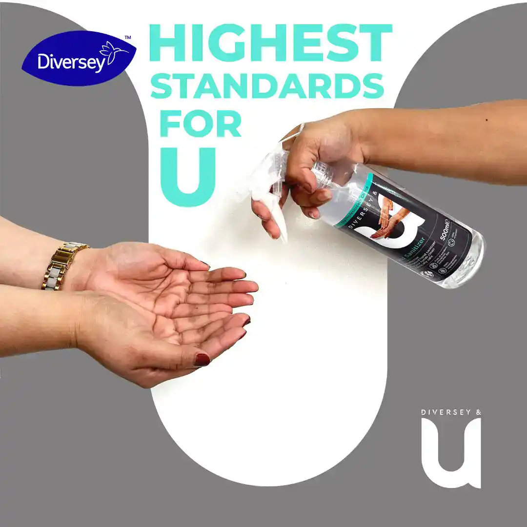 Effective hand sanitizer spray being used for hygiene cleaning, emphasizing hygiene standards.