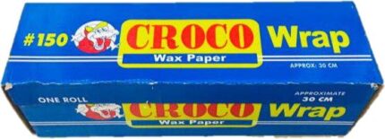Croco Wax Paper Wrap packaging, 150 roll size, ideal for food wrapping and catering, manufactured by Beyond Hygiene Asia.