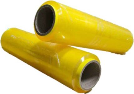 Yellow industrial conveyor rollers for hygiene and sanitation equipment at Beyond Hygiene Asia.