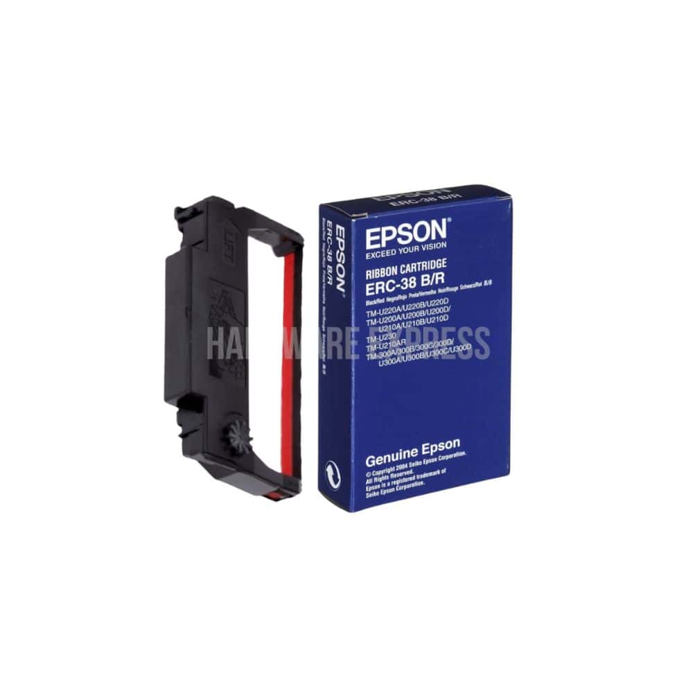 ERC 38 Ribbon Cartridge (for POS Printer)2 Epson ribbon cartridge ERSION ERC-38 B/R for Epson printer models, genuine Epson product, reliable ink supply for commercial and industrial printing needs.