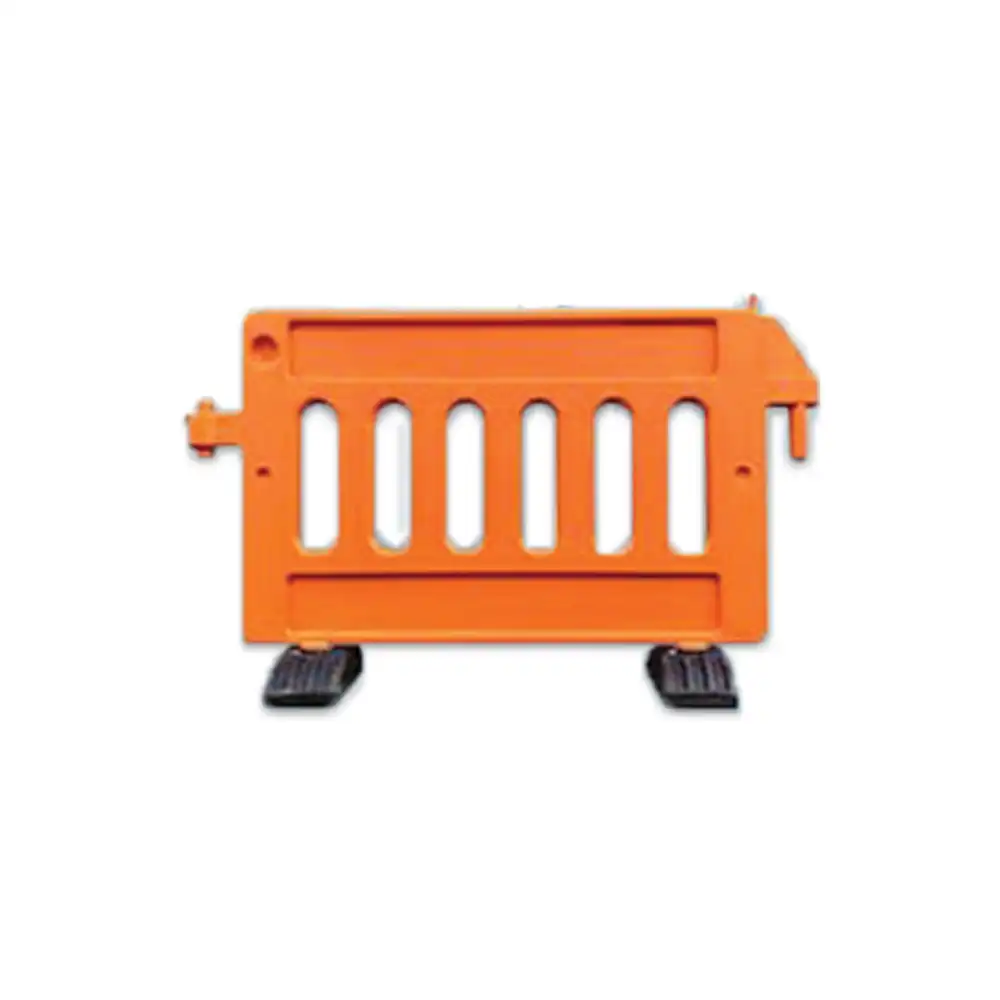FENCE BARRIER 2 L-140 x H-100cm Interlocking L-172cm Orange safety barrier for hygiene and sanitation in Asia for crowd control and health safety.