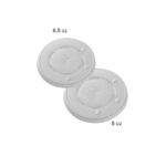6.5 oz and 8 oz plastic lids, hygienic sealing for takeaway food containers, durable and leak-proof, perfect for foodservice and catering needs.