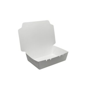 Aluminum food takeout container with lid, ideal for food delivery and takeaway services, eco-friendly disposable packaging solution.