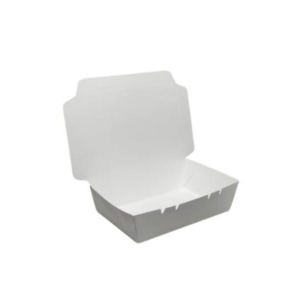 Aluminum food takeout container with lid, ideal for food delivery and takeaway services, eco-friendly disposable packaging solution.