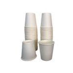 Biodegradable disposable white paper cups for hygiene and sanitation, suitable for events and foodservice, eco-friendly packaging, Beyond Hygiene Asia.