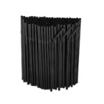 Black disposable straws aligned vertically, suitable for eco-friendly drinks at Beyond Hygiene Asia.