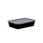 R500B / Rectangular, Black Body, Clear Lid, 500ml