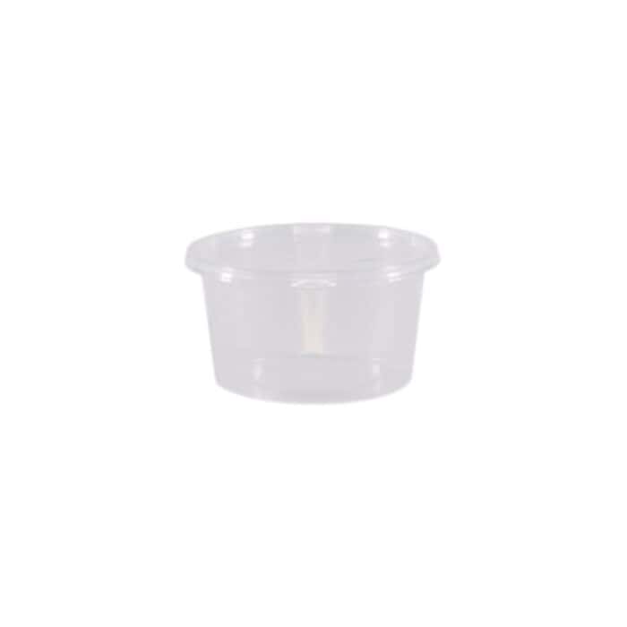 Disposable plastic food container for hygiene and food safety in commercial kitchens and food service industries.