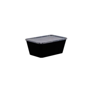U1000B / Rectangular, Black Body, Clear Lid, 1000ml