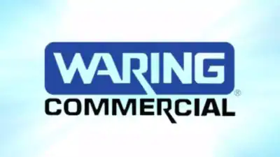 WARING Commercial logo on a light blue background, representing warning signs and safety communication for industrial and commercial safety applications.