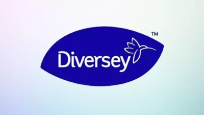 Diversey logo, a leading provider of cleaning and hygiene solutions in Asia, emphasizing quality disinfectants and sanitation products for commercial and industrial facilities.