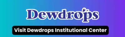 Dewdrops logo with vibrant gradient background, promoting hygiene and sanitation services in Asia by Beyond Hygiene.