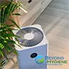 Fresh hygiene station with automatic hand sanitizer dispenser at Beyond Hygiene Asia, emphasizing advanced sanitation solutions for commercial and public spaces.