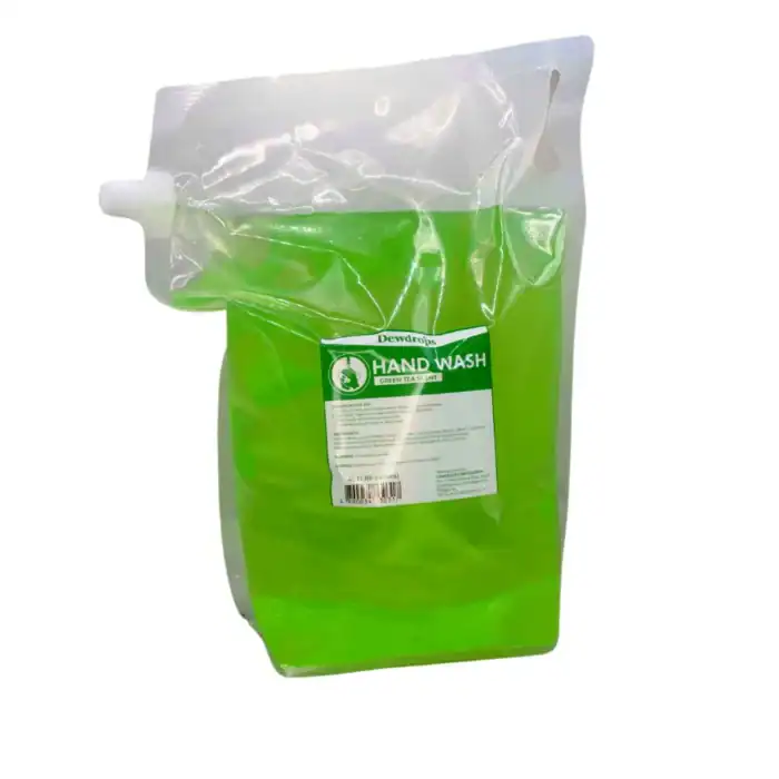 Hand wash liquid soap in a refill pouch, green tea scent, suitable for hygiene and sanitation, offered by Beyond Hygiene Asia.