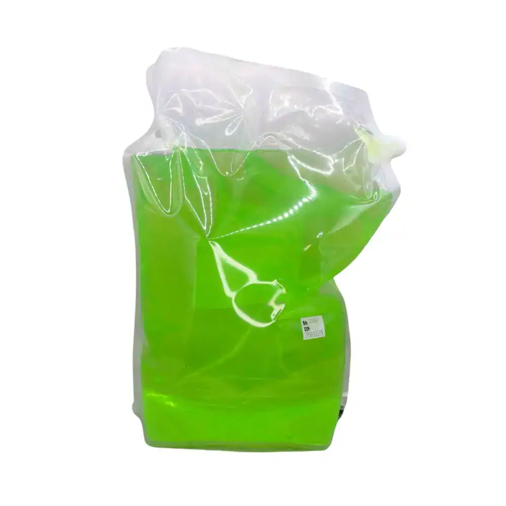 Dewdrops Hand Wash Green Tea Scent 4L Pouch (3) Liquid disinfectant in clear plastic bag for hygiene cleaning and sanitation.
