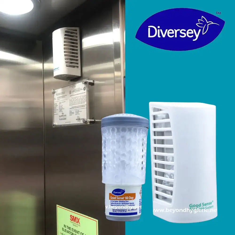 Efficacy of Beyond Hygiene Asia's Diversey Good Sense 60 Day Air Sterilizer, designed for effective air purification and hygiene maintenance in commercial and industrial spaces.