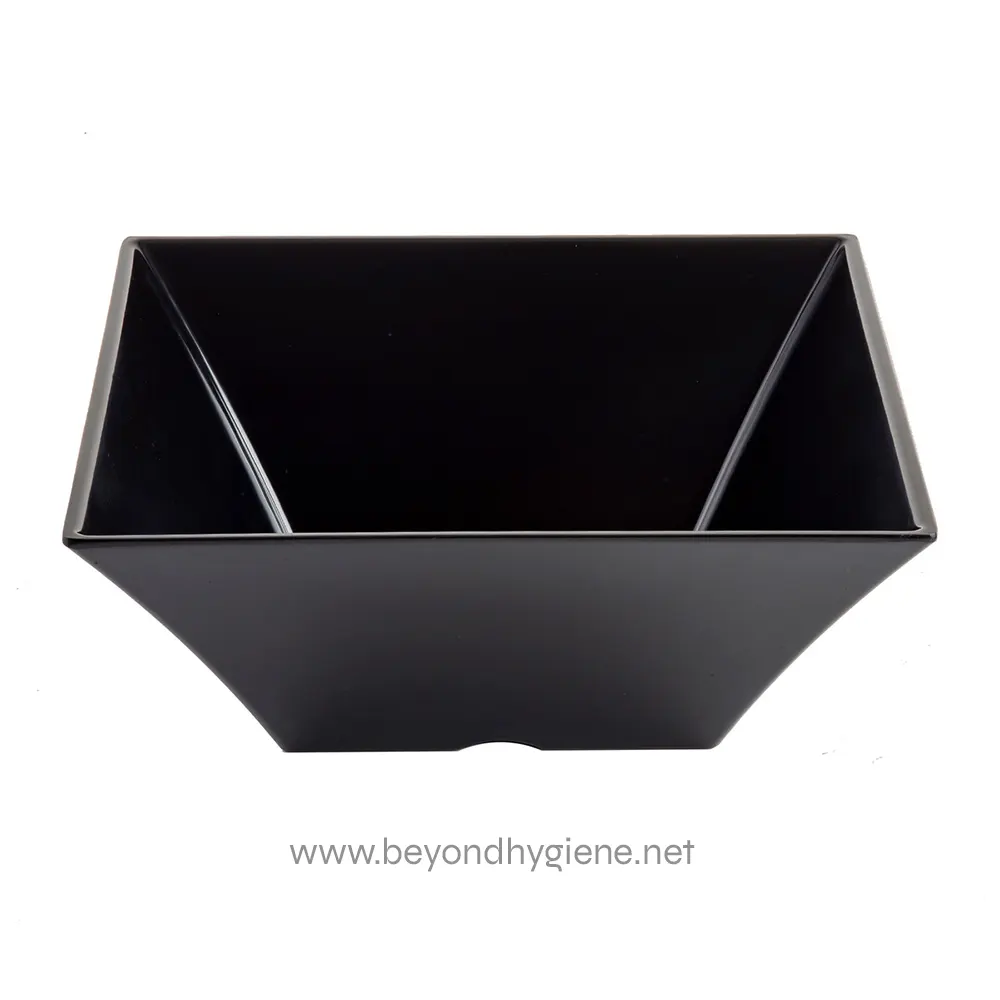 BKMB125_02 Durable black plastic trash bin designed for commercial and office restrooms, ideal for waste disposal and sanitation.