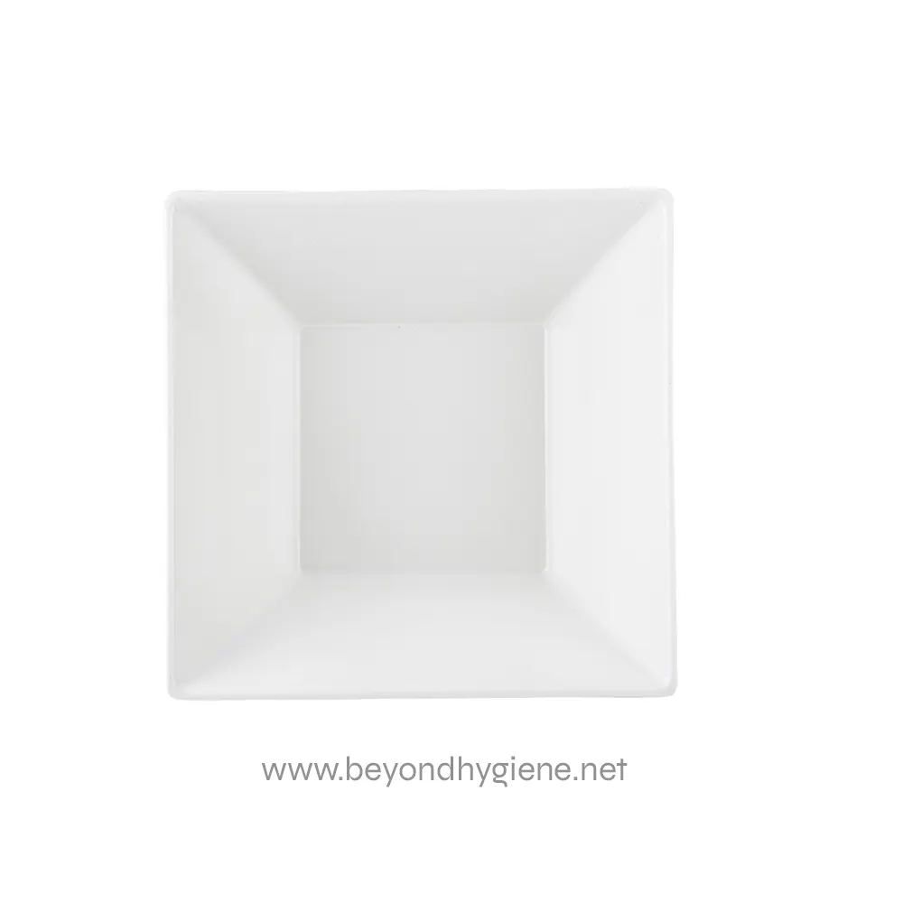 MB94_06 White square ceramic dish for hygiene and sanitation cleaning purposes in Asian facilities.