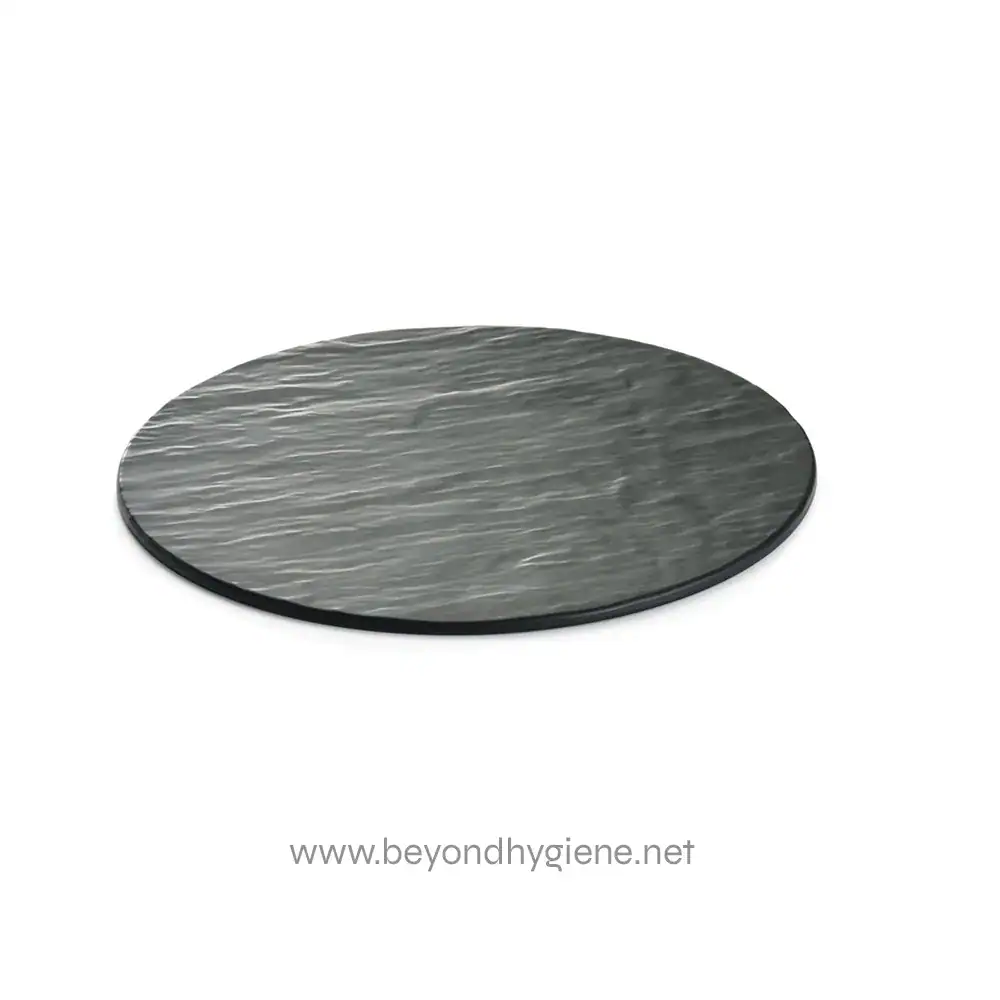 MG13_01.default Slate coaster with textured gray surface for hospitality and home use, durable and waterproof. Perfect for protecting surfaces from heat and moisture, adding a modern touch to your space.