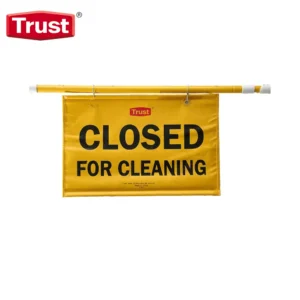 CLOSED FOR CLEANING sign in yellow, used for hygiene and sanitation purposes in commercial and public spaces.
