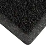 Black rubber anti-slip mat with textured surface for safety and hygiene.