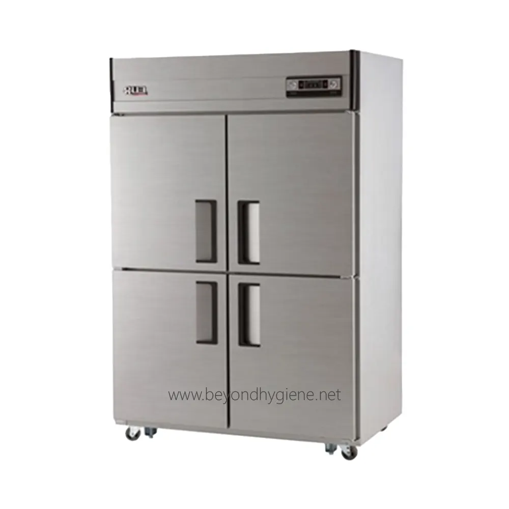 4 Door Freezer UNIQUE UDS-45FAR Stainless steel commercial refrigerator for hygiene and food safety in healthcare and catering facilities.
