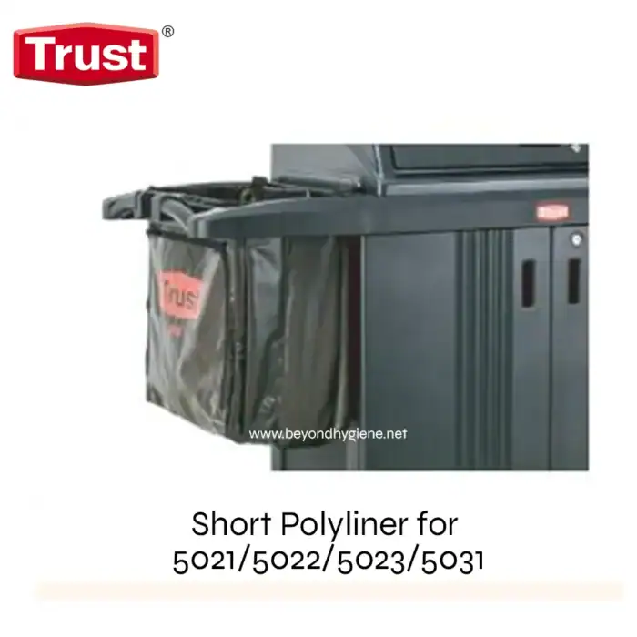 Trust short polyliner for waste bins compatible with 5021/5022/5023/5031 models for efficient hygiene and waste management. Perfect for commercial and industrial cleaning solutions.