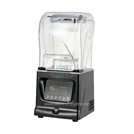 Commercial high-speed blender with digital controls, durable design, perfect for commercial kitchen, food service, smoothie bars, and catering, enhancing hygiene and efficiency.
