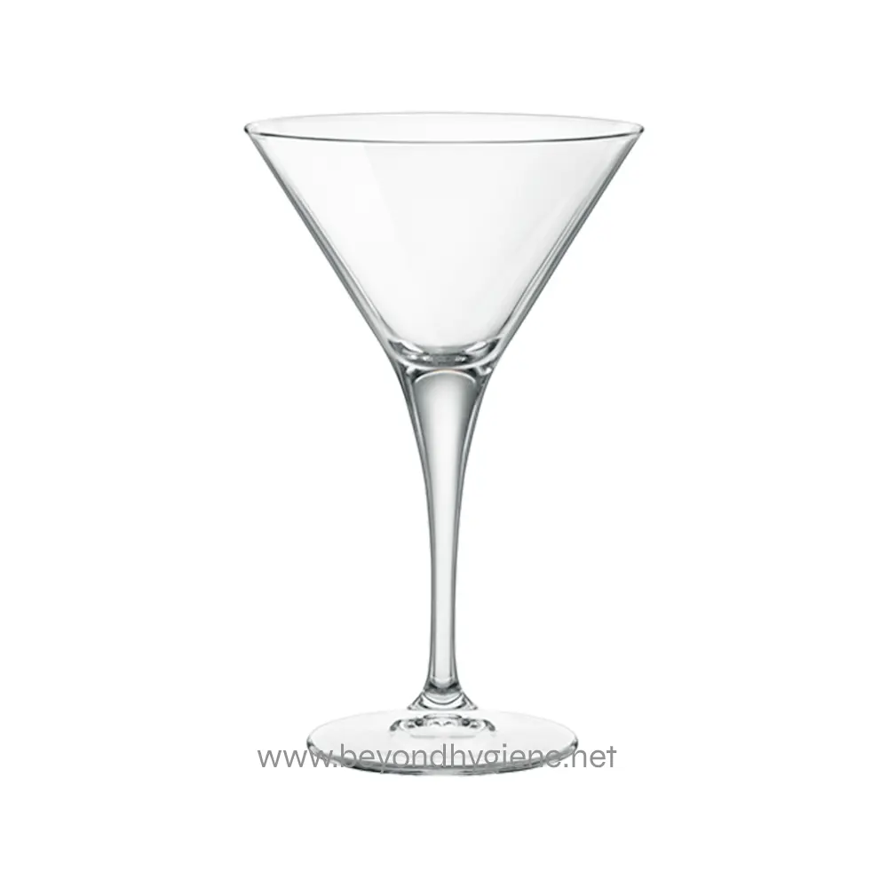 Calice_Ypsilon_Cocktail_Trasparente Martini glass, clear elegant drinking glass, used for cocktails, high quality, modern design, barware, Beyond Hygiene Asia promotional image, clean and stylish bar accessory.