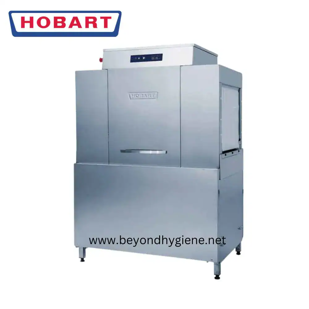 Conveyor Type Dishwasher C44BP (electric Hobart commercial dish sterilizer dishwasher for hygiene cleaning and sanitation in commercial kitchens and food processing facilities.