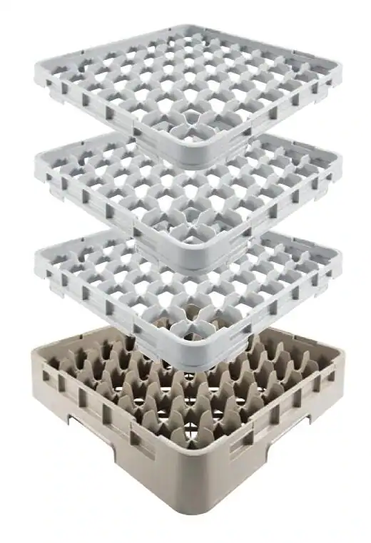 FULL-SIZE-GLASS-RACKS-49-COMPARTMENT Silicone dish drying rack with multiple layers for efficient kitchen organization and hygiene.