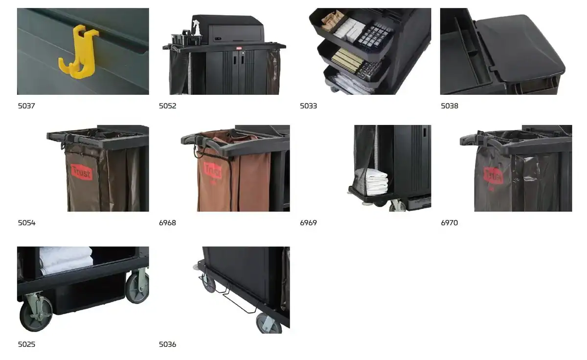GRANDMAID®-COMPACT-HOUSEKEEPING-CARTS-1-1 (2) TRUST® GRANDMAID® Compact Housekeeping Cart Accessories for 5051/5031
