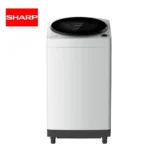 Sharp top-loading washing machine showcasing reliable laundry capability, modern design, and energy efficiency, ideal for Asian households seeking high-performance home appliances.