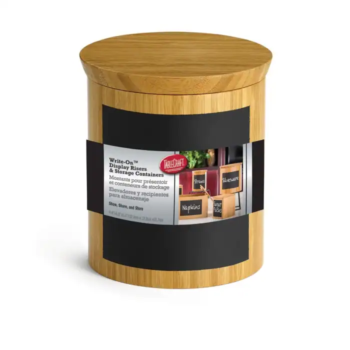 TableCraft Round Write-On™ Display Risers & Containers, Small