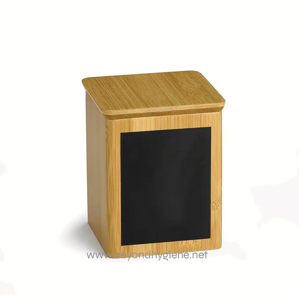 RCBS445_01.default Chalkboard or notice board made of bamboo wood with a black writing surface, ideal for offices, classrooms, or hospitality settings specializing in hygiene solutions.