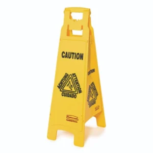 Rubbermaid®Floor Sign, Caution, Multi-Lingual, 37"H - Yellow