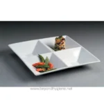 Metalcraft Porcelain 4 Compartment 12″ Square Platter
