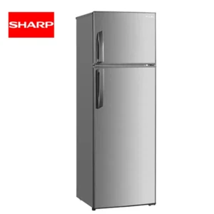 Stainless steel commercial refrigerator with top freezer, energy-efficient, suitable for food storage in hospitality and healthcare settings.