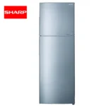 Modern stainless steel refrigerator for commercial or home use, featuring energy efficiency and sleek design, offered by Sharp, suitable for hygienic food storage.