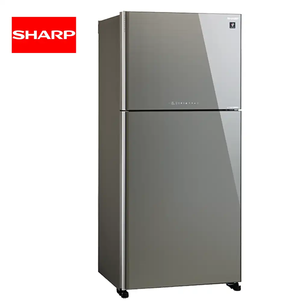 Sharp 2 Door No Frost Inverter SJ-FTG21CVP-SL Sharp stainless steel refrigerator with sleek modern design, energy-efficient, ideal for commercial and residential use, durable construction, and advanced cooling technology.