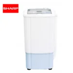 High-capacity Sharp top-loading washing machine ideal for home and commercial laundry needs, offering efficient cleaning and durability.