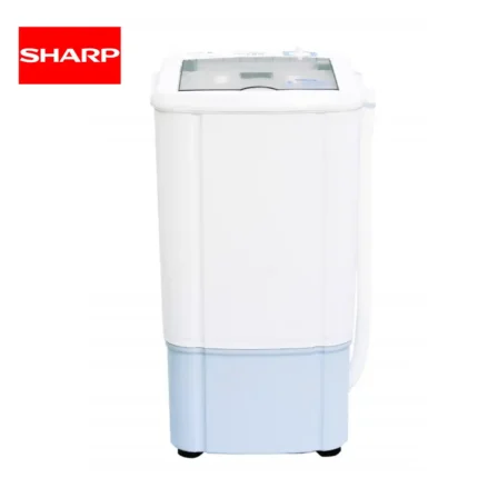 High-capacity Sharp top-loading washing machine ideal for home and commercial laundry needs, offering efficient cleaning and durability.