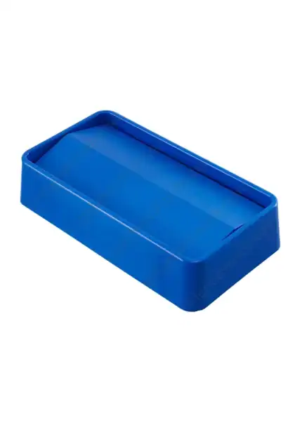 Blue plastic soap dish for bathroom or kitchen organizing, durable and easy to clean.