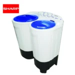 Softener washing machine with blue lids for laundry hygiene sanitation.