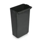 Black trash bin for hygiene and waste disposal, ideal for commercial and industrial settings.