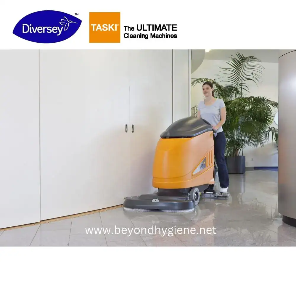 swingo 1850 _ TASKI (7) Automatic floor cleaning machine at Beyond Hygiene Asia, professional commercial cleaning equipment, efficient floor scrubber for hygiene and sanitation in healthcare and hospitality environments.